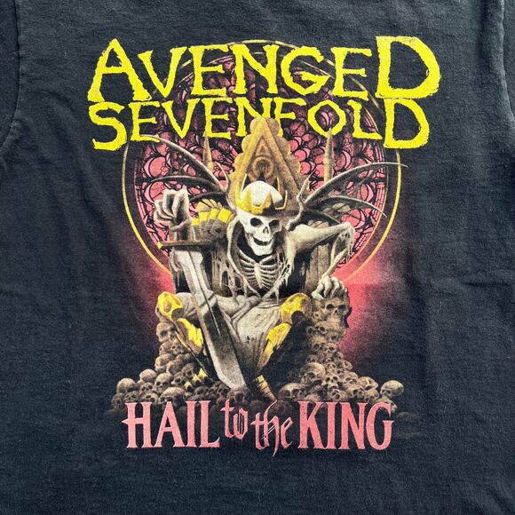 Anvil Y2K Avenged Sevenfold 2013 Band Tee Shirt Hail To The King - Picture 3 of 7
